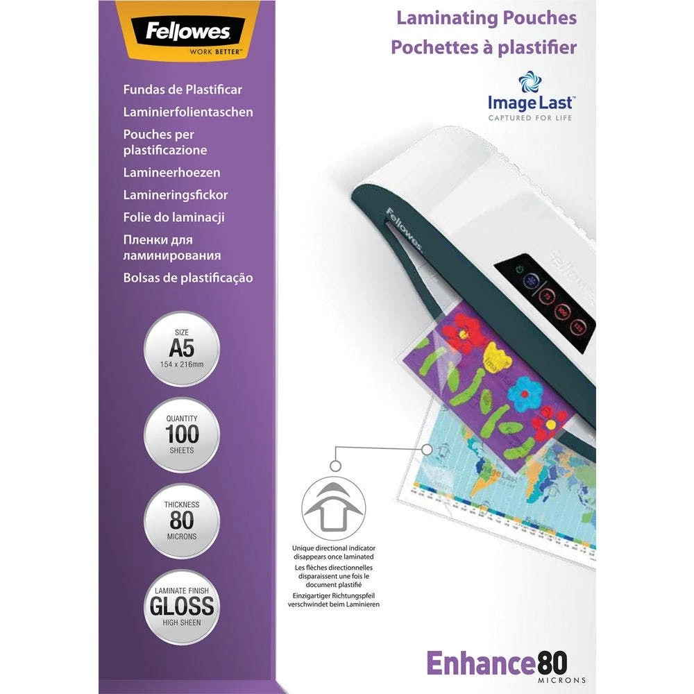 Null Fellowes® ImageLast Mikron Laminierfolie/5306002 A5 Glänzend 80 Inh. 100 Stk 3 Null Fellowes® ImageLast Mikron Laminierfolie/5306002 A5 Glänzend 80 Inh. 100 Stk