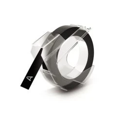 Null Prägeband 9mm/3m Schwarz Glänzend DYMO