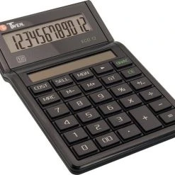 Null Tischrechner Eco 12, Solarbetrieb, Schwarz, 12-stellig, Vier Grund-