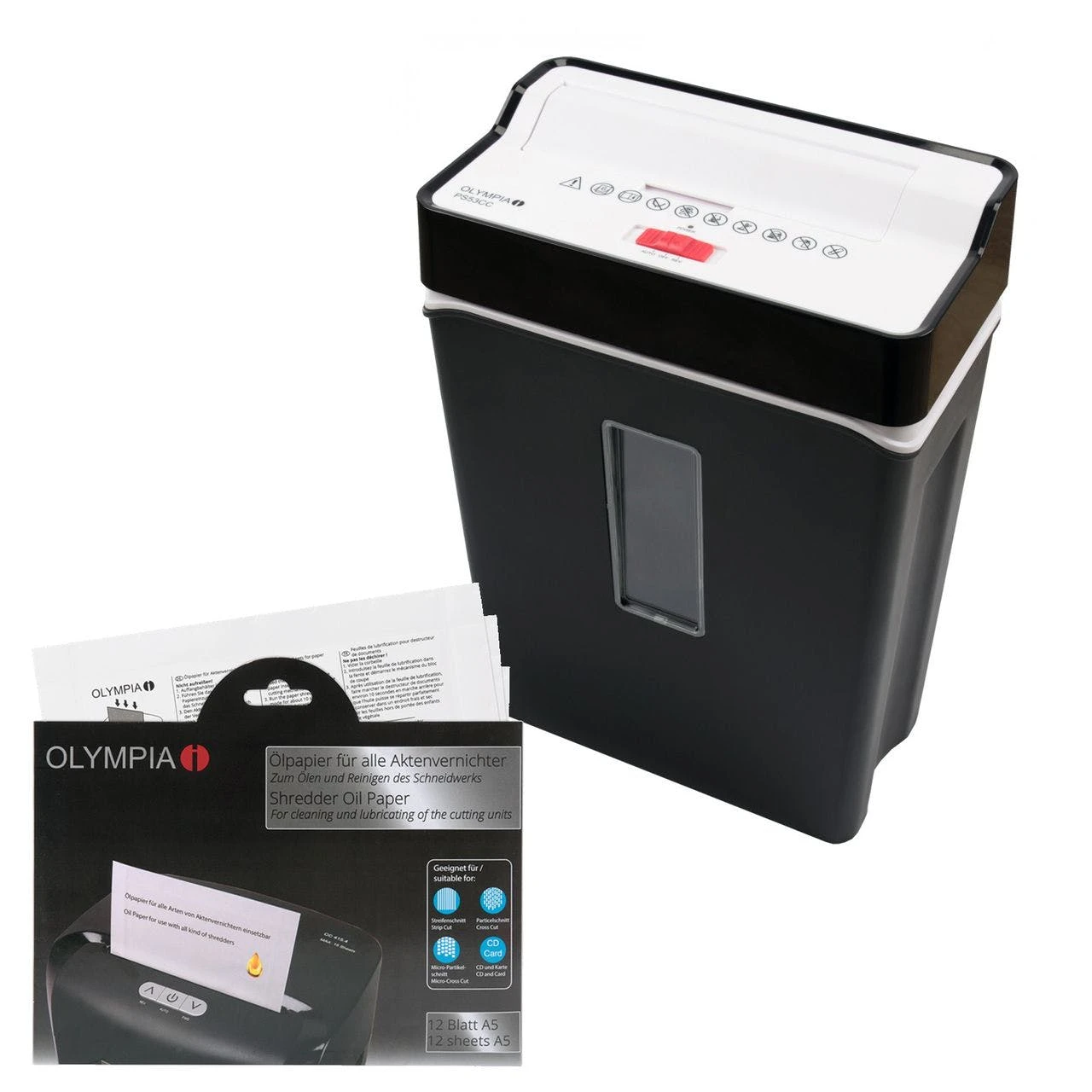 Null OLYMPIA Aktenvernichter Partikelschnitt 12 Blätter Sicherheitsstufe P4 PS58CC Plus 6 Null OLYMPIA Aktenvernichter Partikelschnitt 12 Blätter Sicherheitsstufe P4 PS58CC Plus – Bild 4